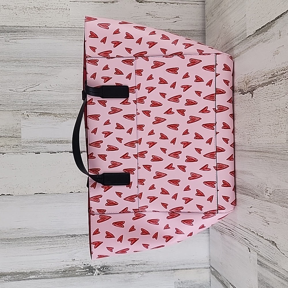Tommy Bahama pink red hearts red interior large reversible tote bag slip pockets